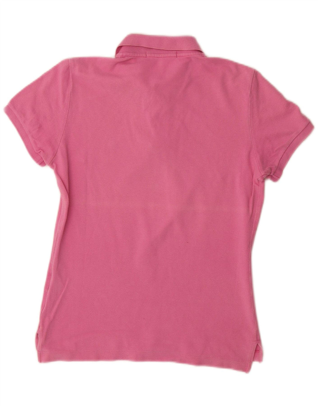 RALPH LAUREN Dame Skinny Polo Shirt UK 12 Medium Pink Bomuld