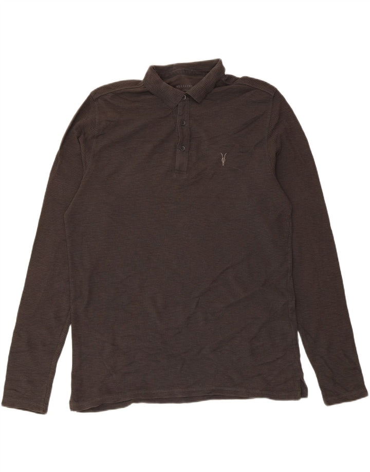 All Saints Langærmet herre poloshirt mellemgrå bomuld