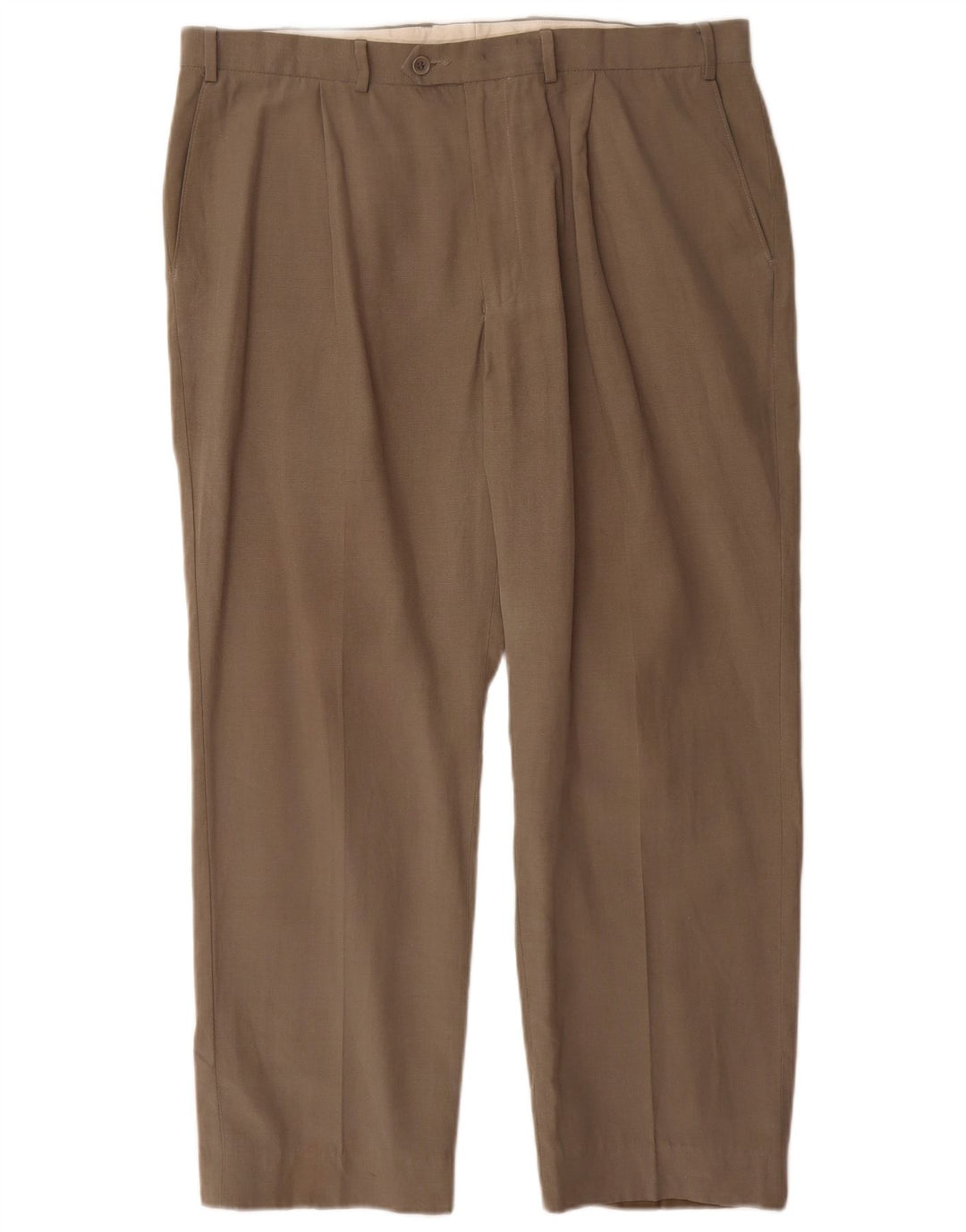 Marks & Spencer Straight Suit Bukser til mænd W38 L29 Khaki Lyocell