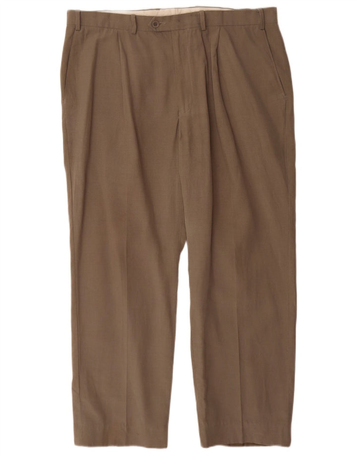 Marks & Spencer Straight Suit Bukser til mænd W38 L29 Khaki Lyocell