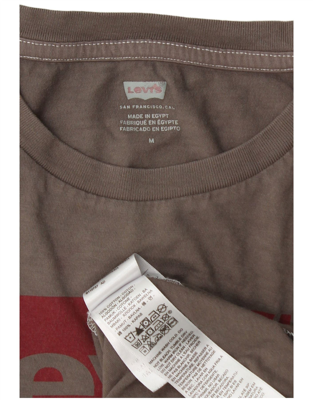 Levi's Dame Grafisk T-Shirt Top UK 14 Medium Grå Bomuld