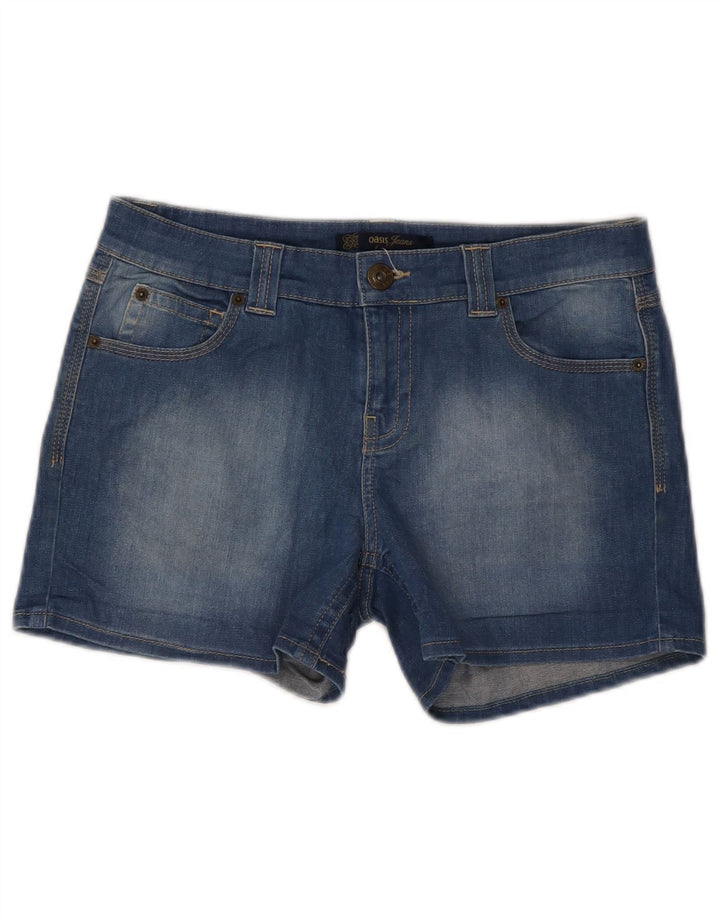 Oasis Dame denim Shorts UK 10 Small W32 Blue Cotton