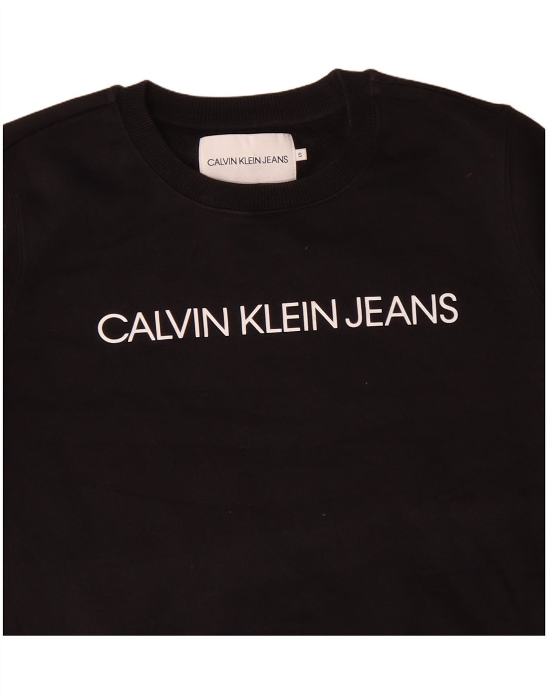 CALVIN KLEIN JEANS Dame Oversized Sweatshirt Jumper UK 10 Lille Sort