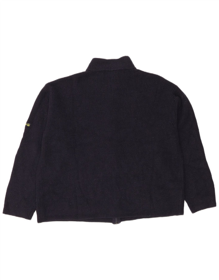 Navigare Herre Cardigan Sweater Stor Marineblå Virgin Wool
