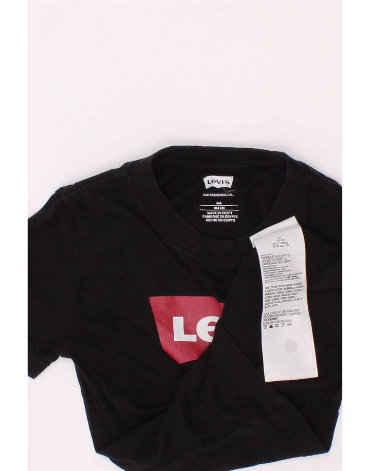 Levi's Boys Grafisk T-Shirt Top 3-4 år Sort Bomuld