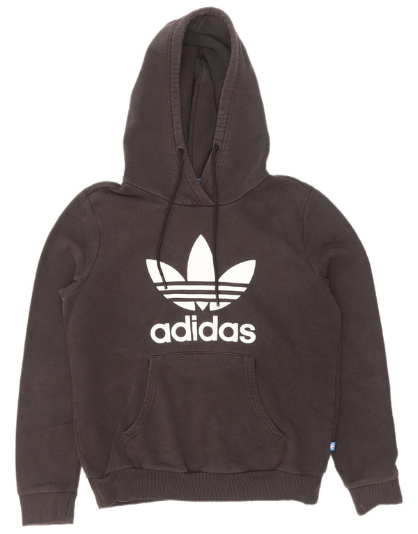 Adidas Graphic Hoodie Jumper UK 14 Large Black Bomuld
