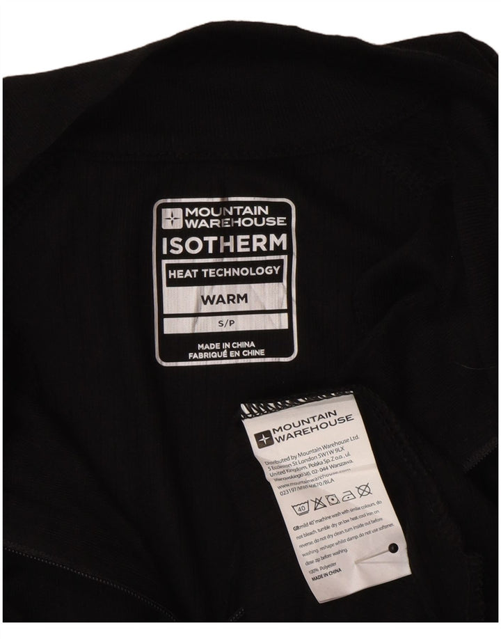 Mountain Warehouse Herre Zip Neck Pullover Træningsdragt Top Lille Sort