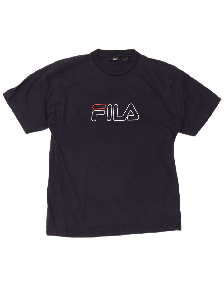 Fila Herre Grafisk T-Shirt Top Stor Marineblå