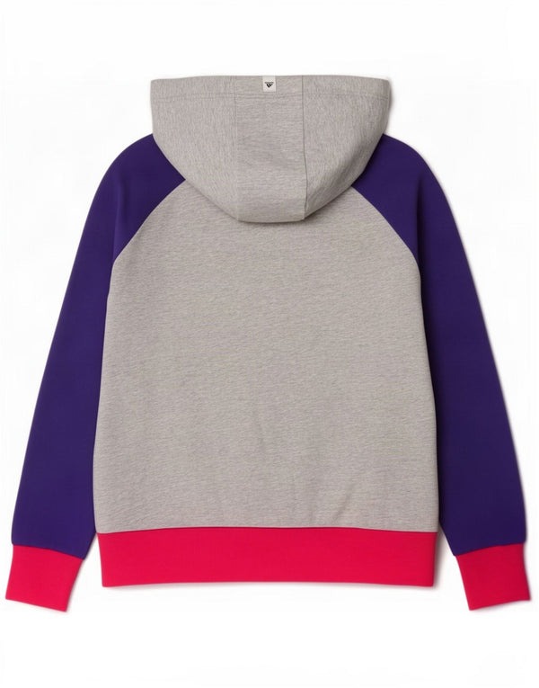 Adidas Dame Grafisk Hættetrøje Sweater UK 16 Stor Grå Colourblock