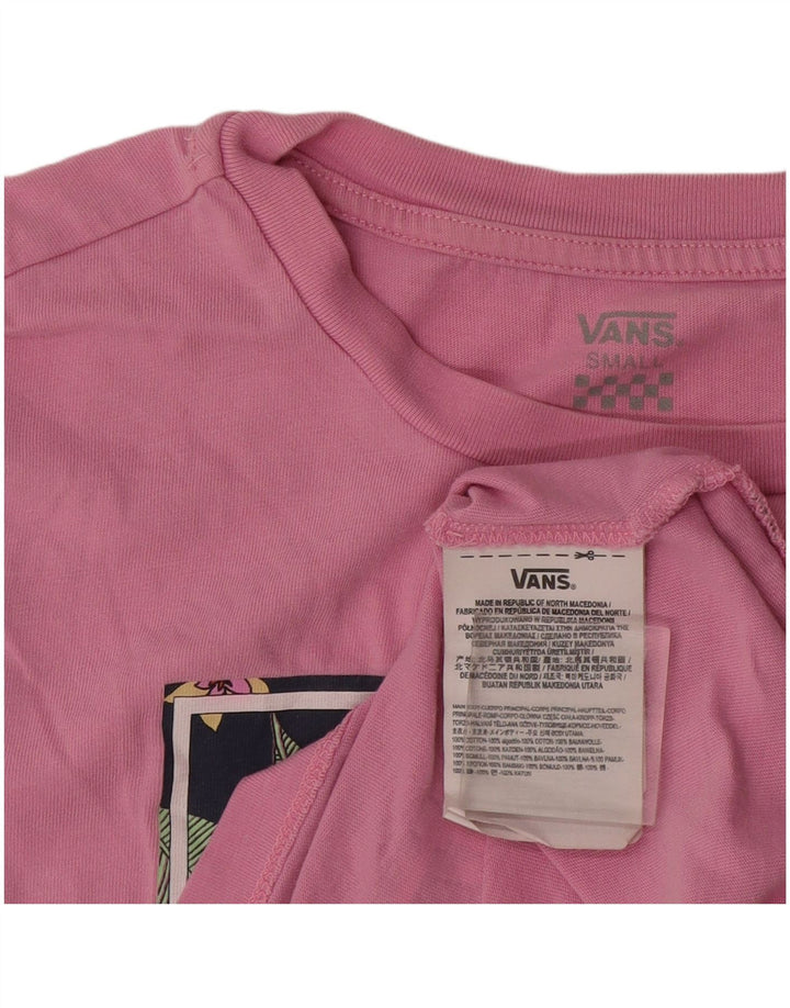 Vans Dame Grafisk T-Shirt Top UK 10 Small Pink