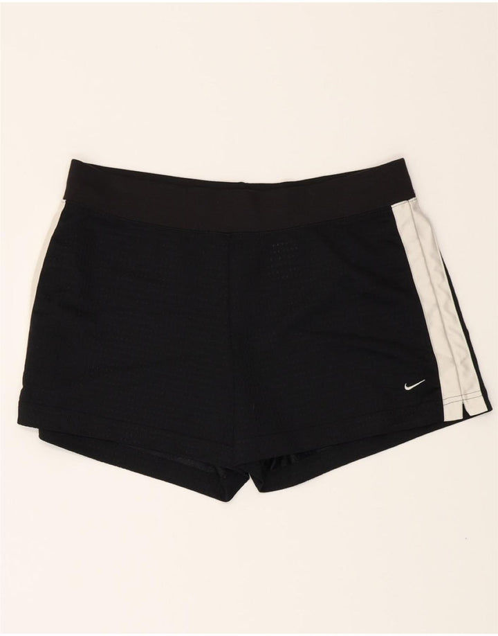 NIKE Womens Sport Shorts US 8/10 Medium  Black Colourblock Polyester Vintage Nike and Second-Hand Nike from Messina Hembry 