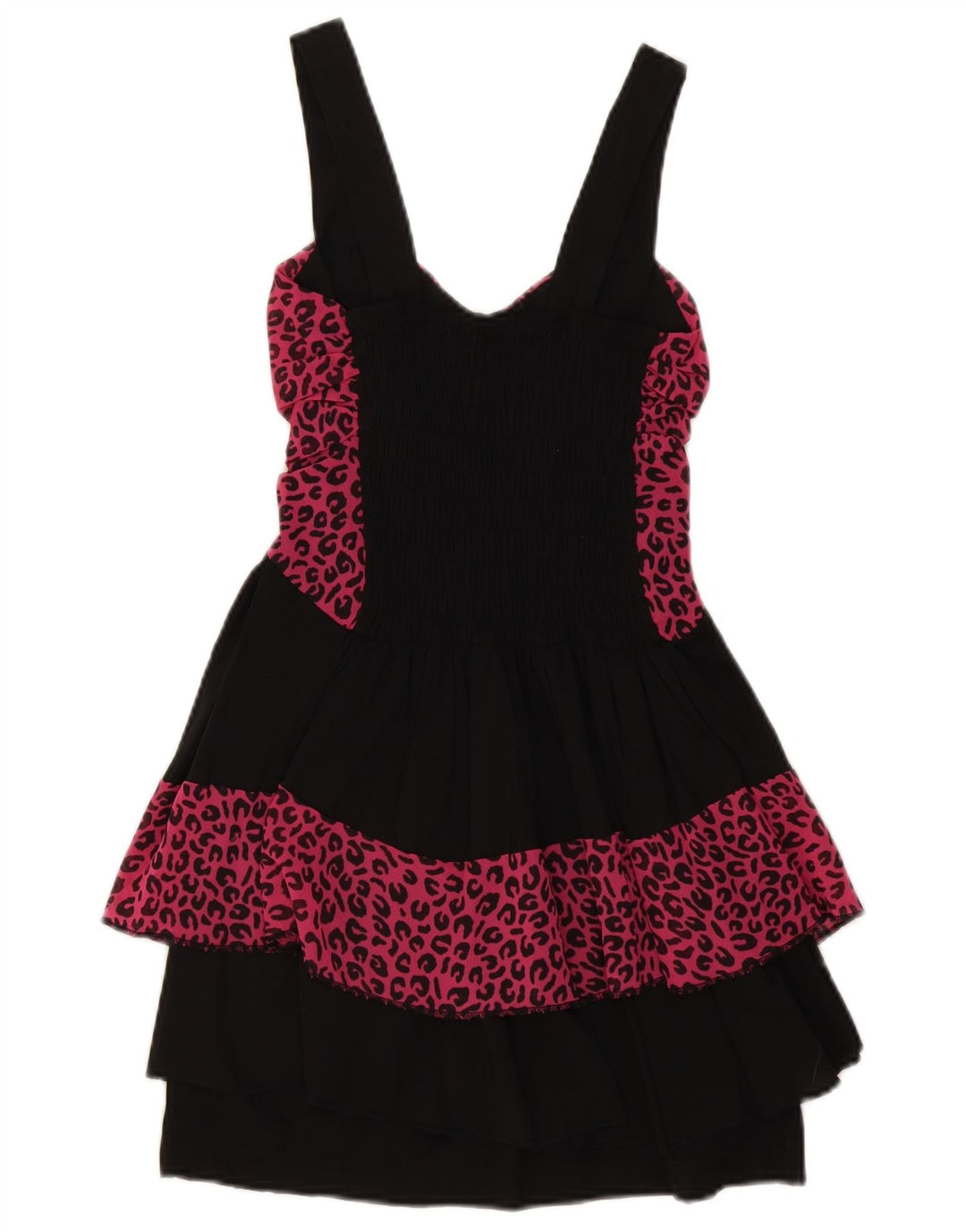 WalG Womens Peplum Dress UK 10 Small Black Animal Print