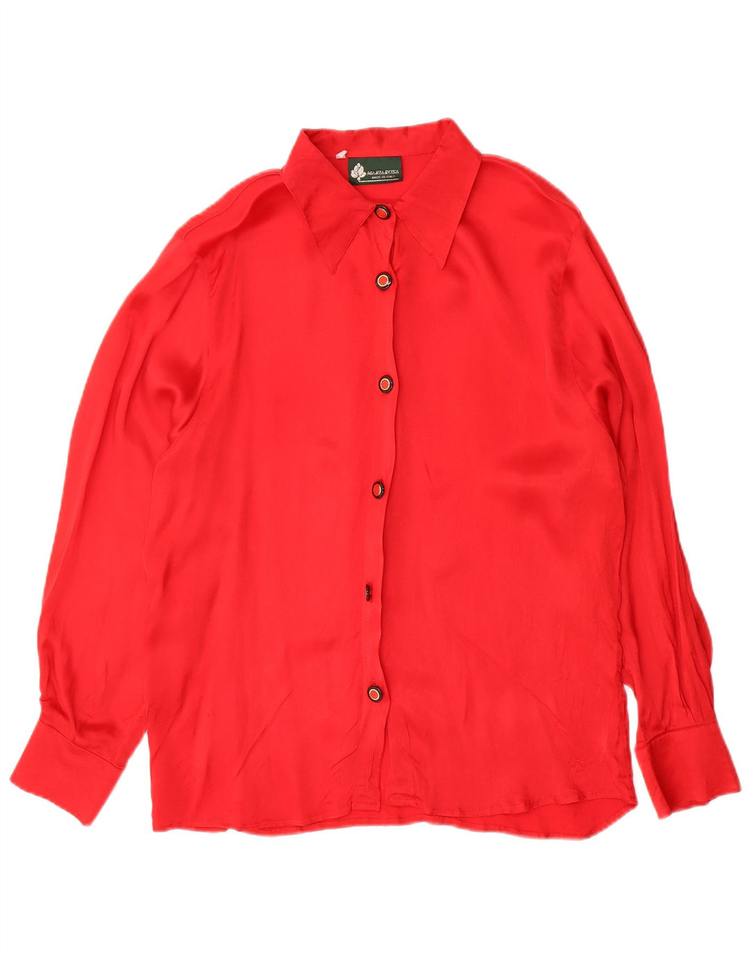 VINTAGE Womens Shirt Blouse UK 18 XL Red Acetate