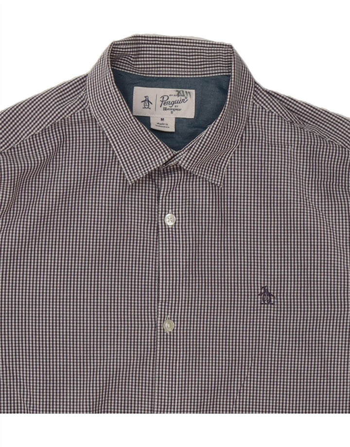 PENGUIN Mens Shirt Medium Purple Check Cotton Vintage Penguin and Second-Hand Penguin from Messina Hembry 
