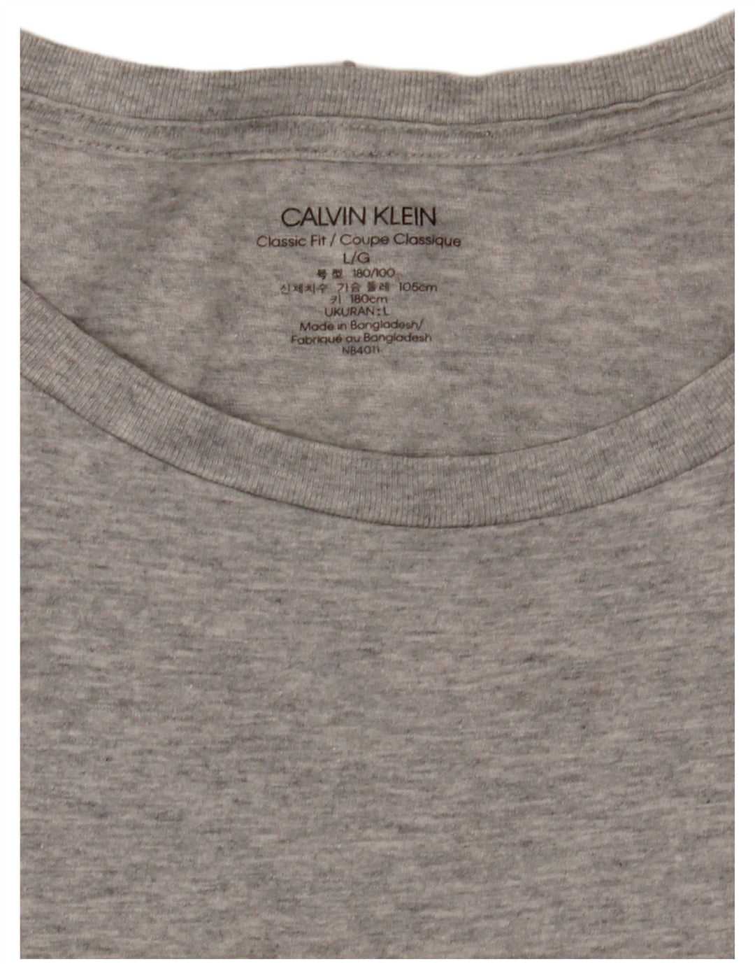 Calvin Klein Herre Classic Fit T-Shirt Top Stor Grå Flecked