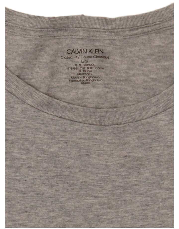 Calvin Klein Herre Classic Fit T-Shirt Top Stor Grå Flecked