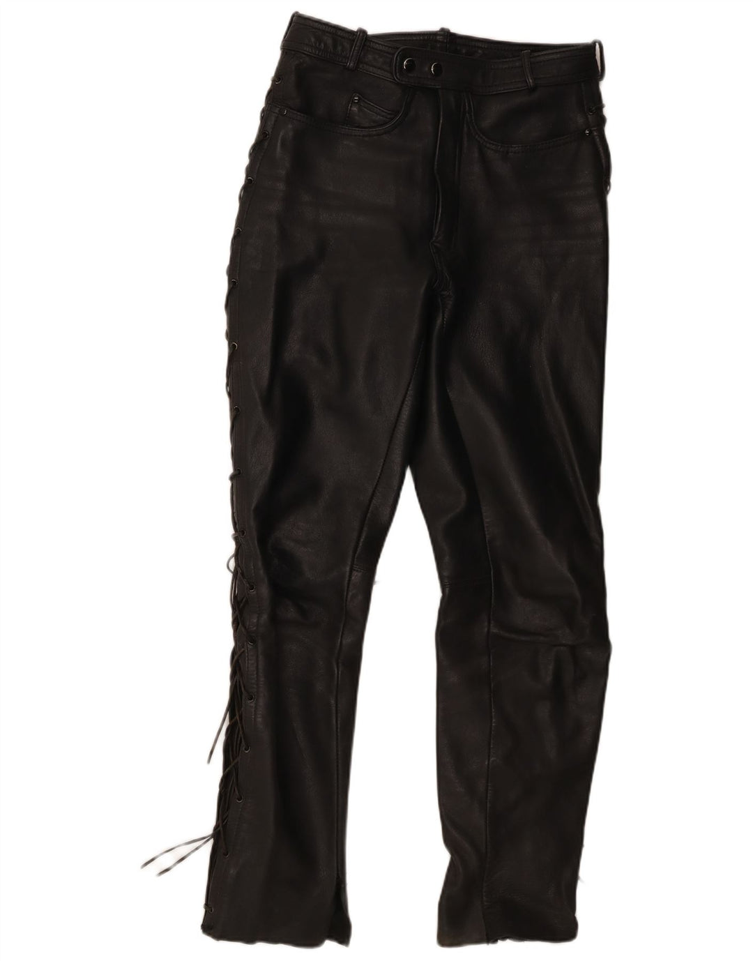 Vintage Herre Motorstyle Læderbukser IT 48 Medium W30 L31 Sort Læder
