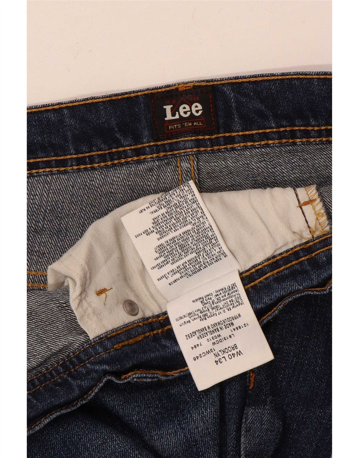 Lee Mens Brooklyn Straight Jeans W40 L27 Blå Bomuld