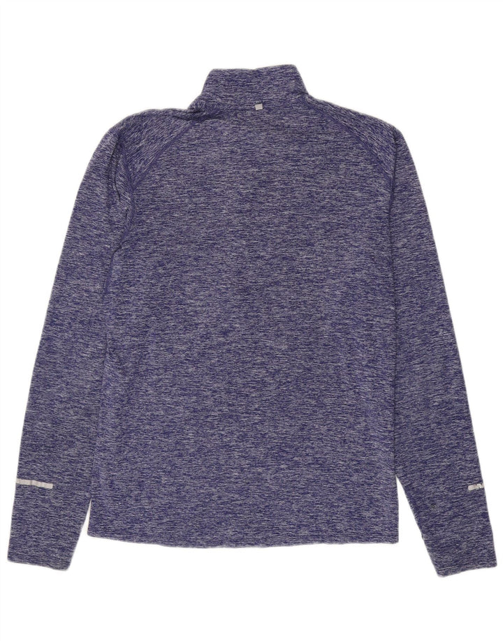 Nike Herre Dri Fit Pullover med lynlåsudskæring Træningsdragt Top Lille Lilla Flecked