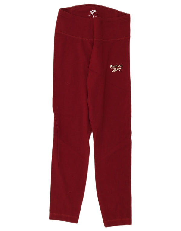 Reebok Womens Leggings UK 8/10 Small Bourgogne bomuld