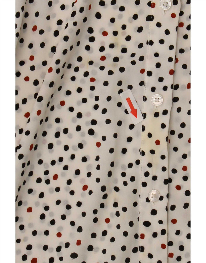 Hobbs Oversized skjortebluse til kvinder UK 18 XL Hvid plettet polyester