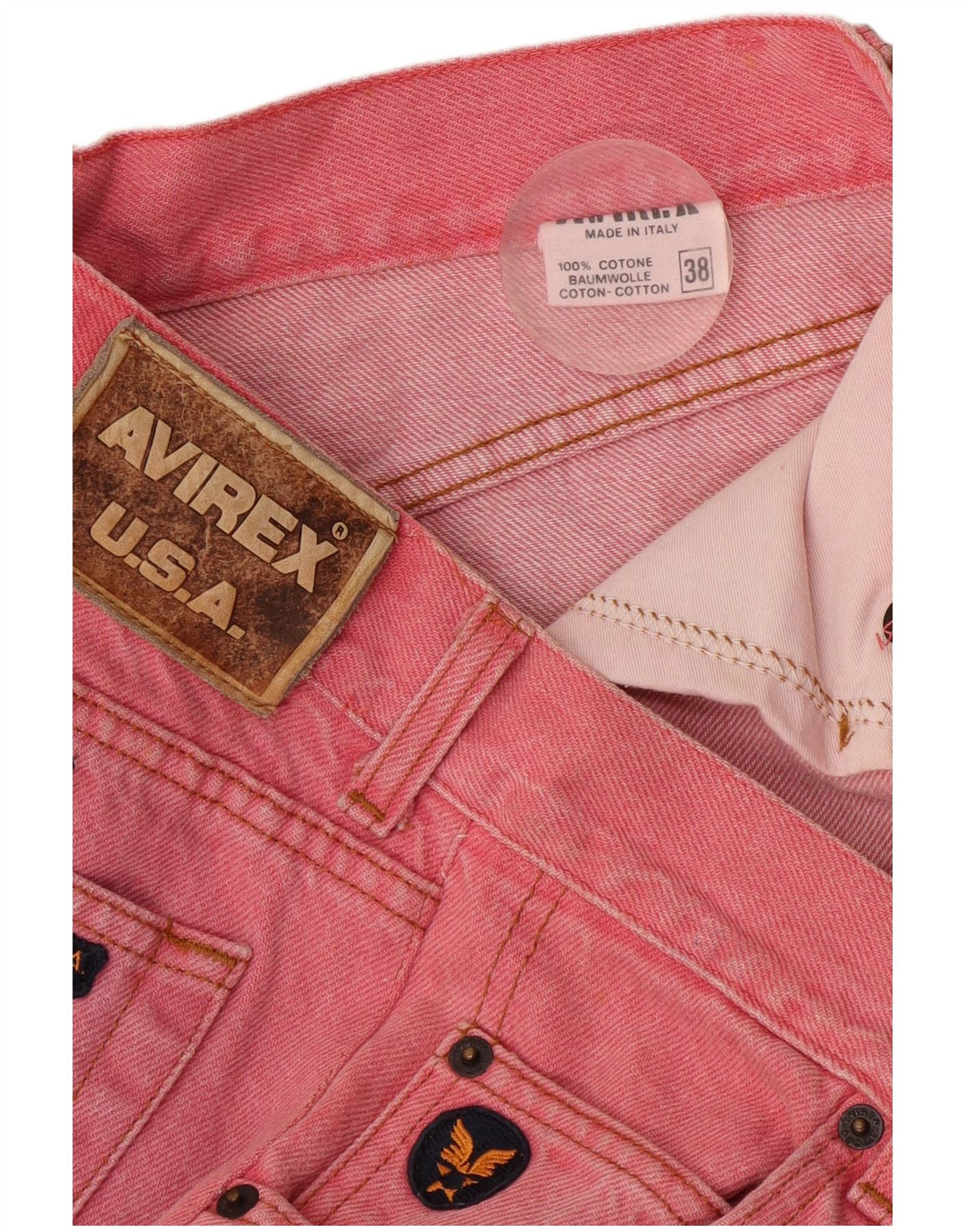 Avirex Herre Tapered Jeans W38 L33 Pink Bomuld