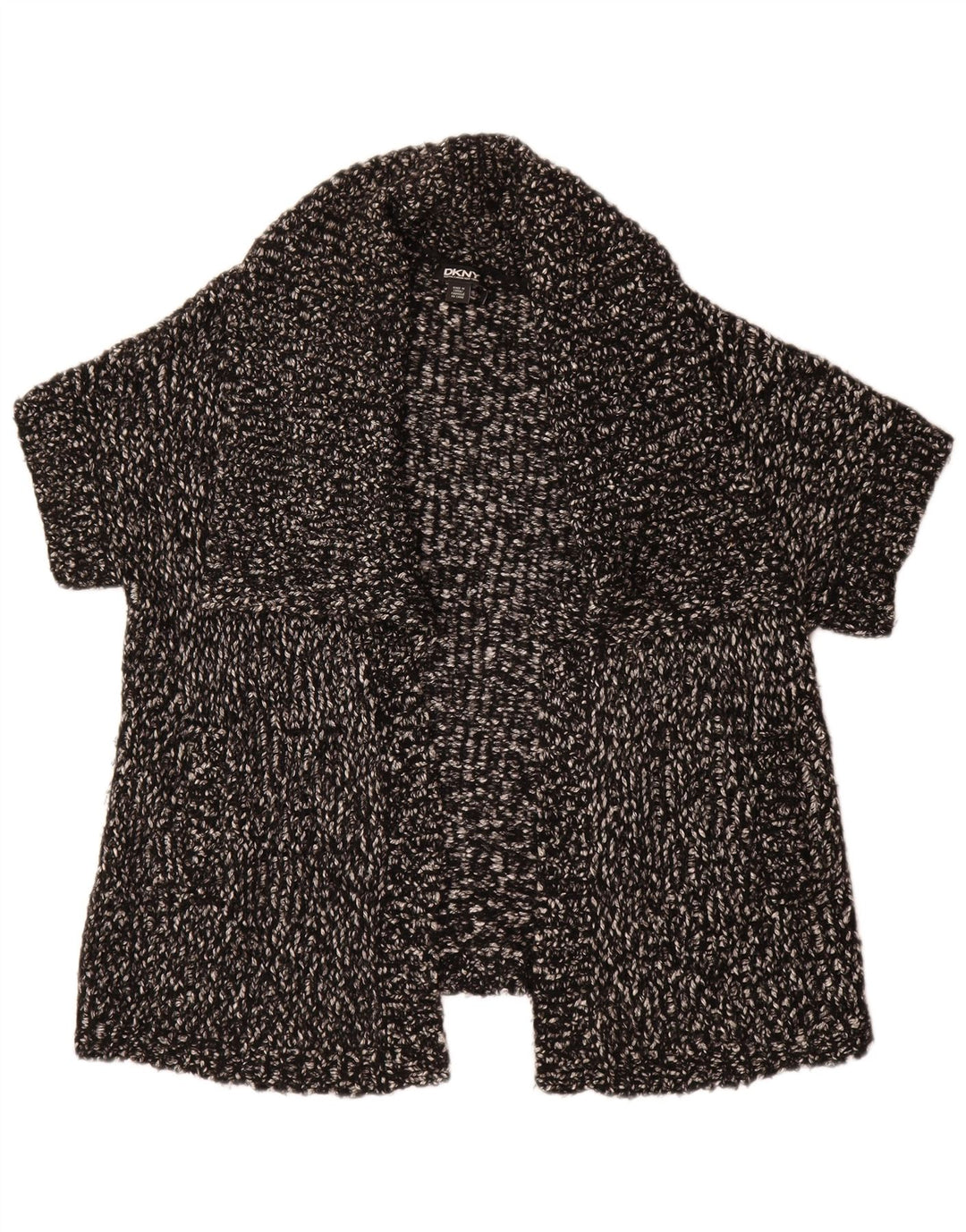 DKNY Oversized kortærmet cardigan sweater til kvinder UK 10 Small Black