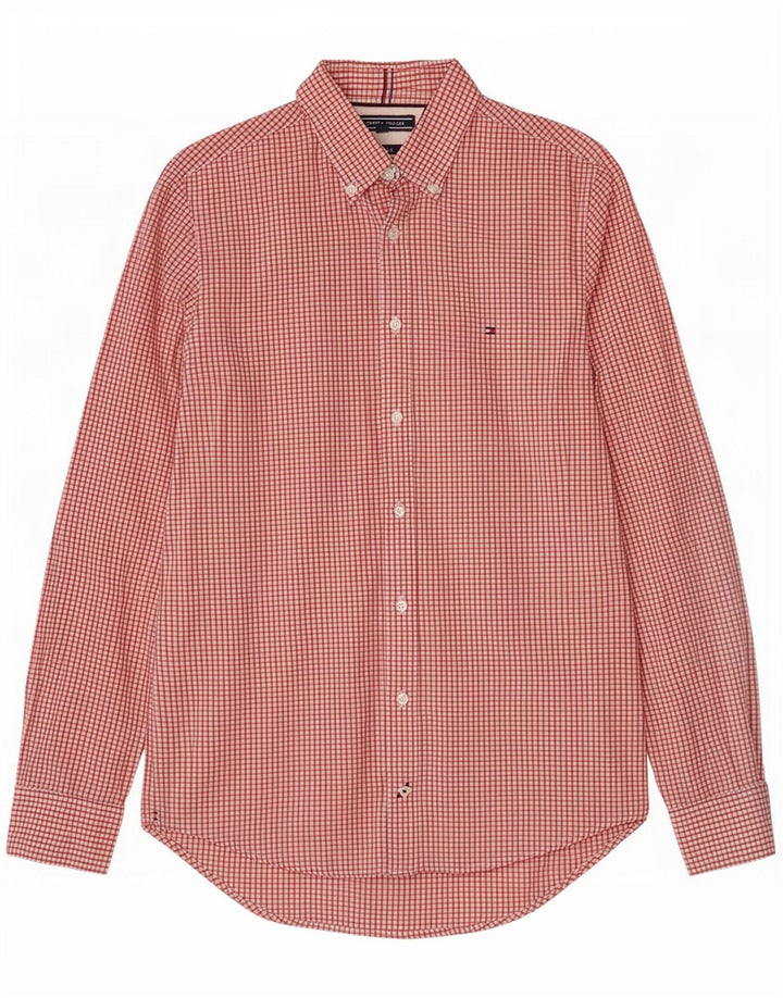 Tommy Hilfiger Herre Slim Fit skjorte Medium Rød Gingham Cotton