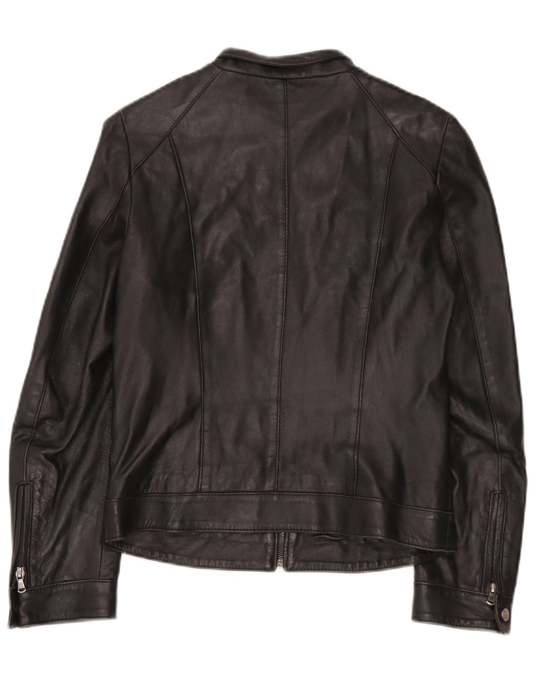 Vintage dame bikerjakke i læder IT 42 Medium Sort
