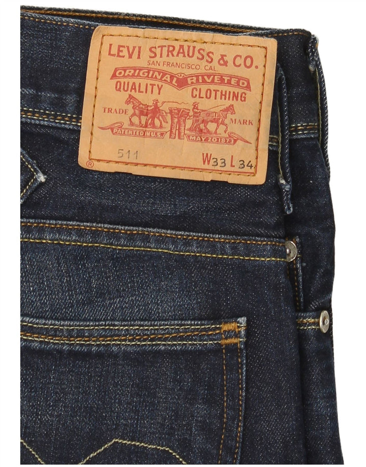 Levi's Dame 511 Slim Jeans W33 L34 Marineblå Bomuld