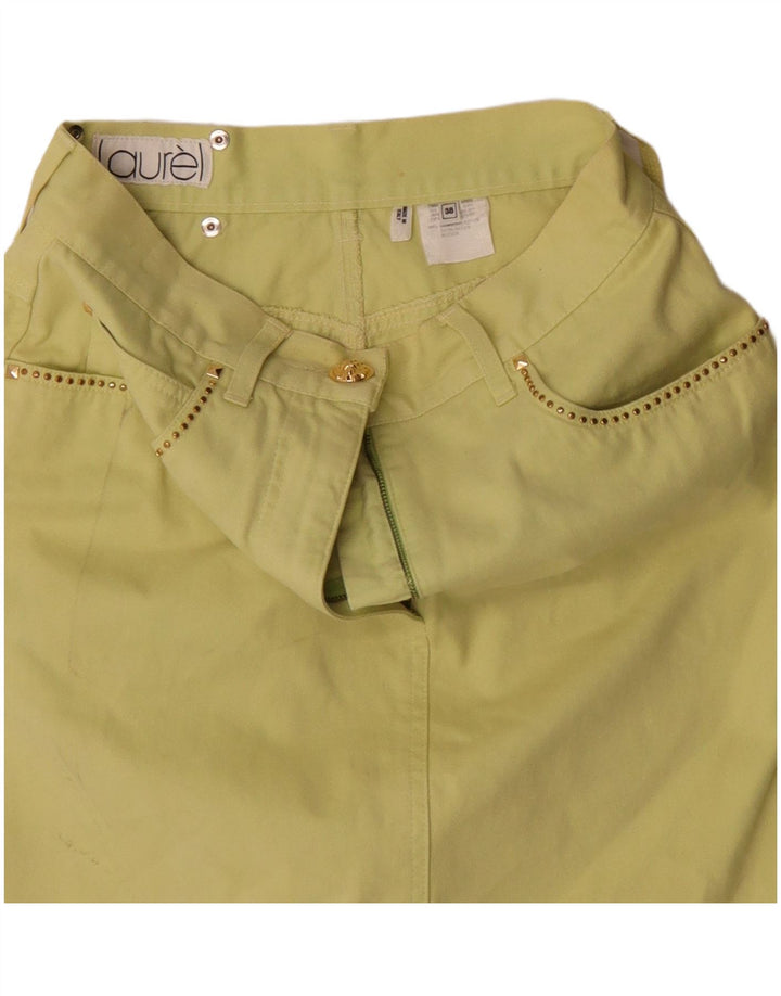 Laurel Dame Mini Nederdel EU 38 Medium W28 Gul Bomuld