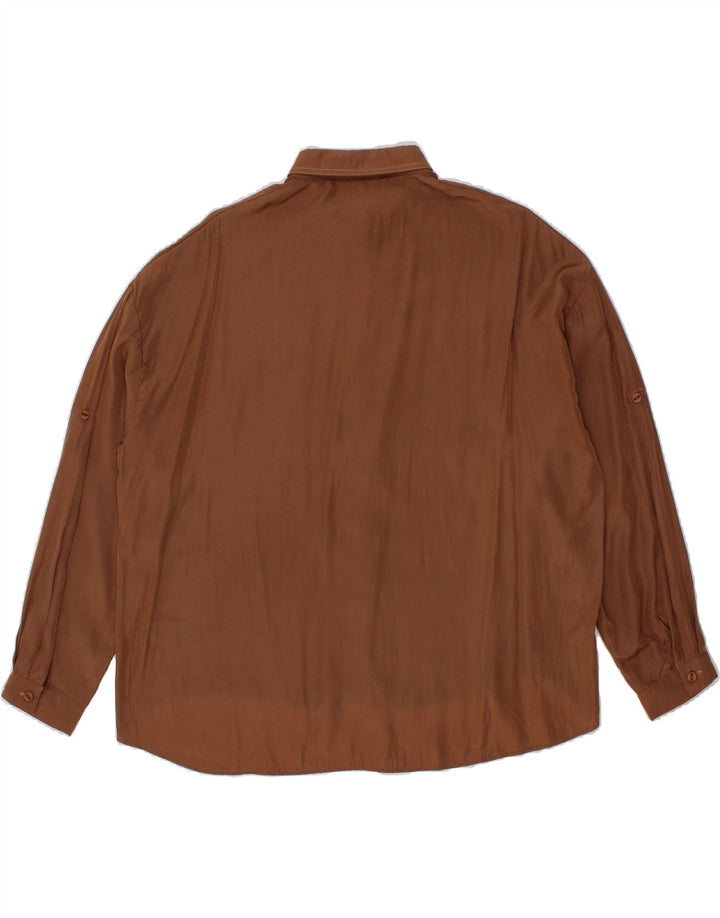 VINTAGE Womens Shirt Blouse UK 20 2XL Brown Vintage Vintage and Second-Hand Vintage from Messina Hembry 
