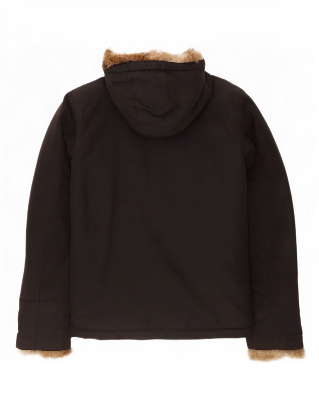 Woolrich Polstret hættejakke til kvinder UK 14 Medium Sort Bomuld