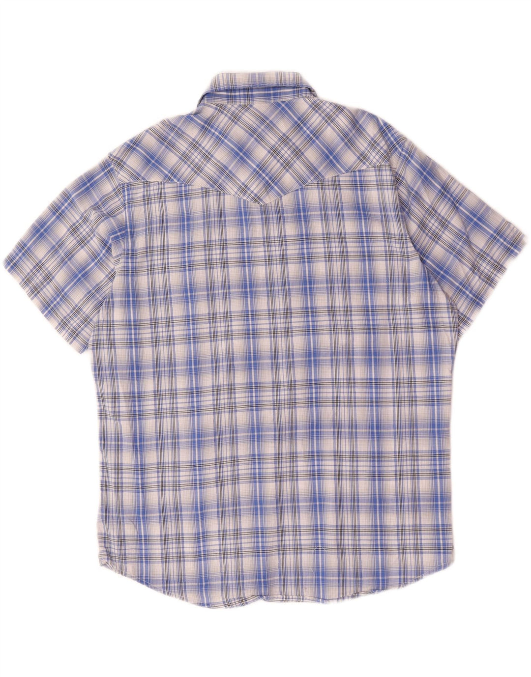 Wrangler Herre vestlig kortærmet skjorte XL blå plaid