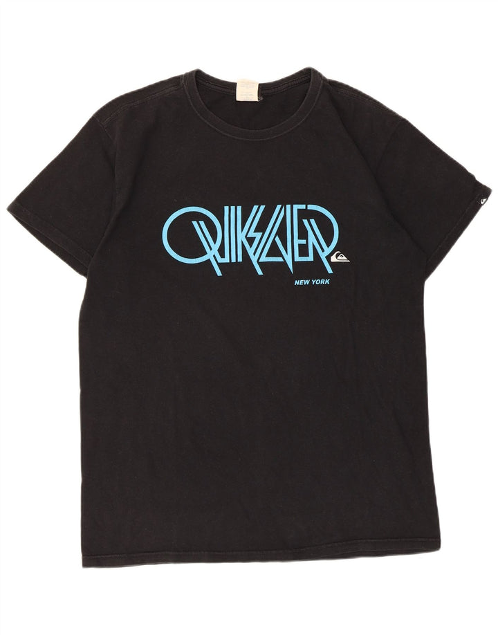 Quiksilver Herre grafisk T-shirt Top Medium Sort Bomuld