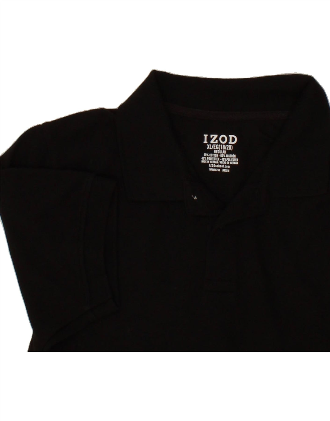 IZOD Boys Regular Polo Shirt 15-16 Years XL Black Cotton Vintage Izod and Second-Hand Izod from Messina Hembry 