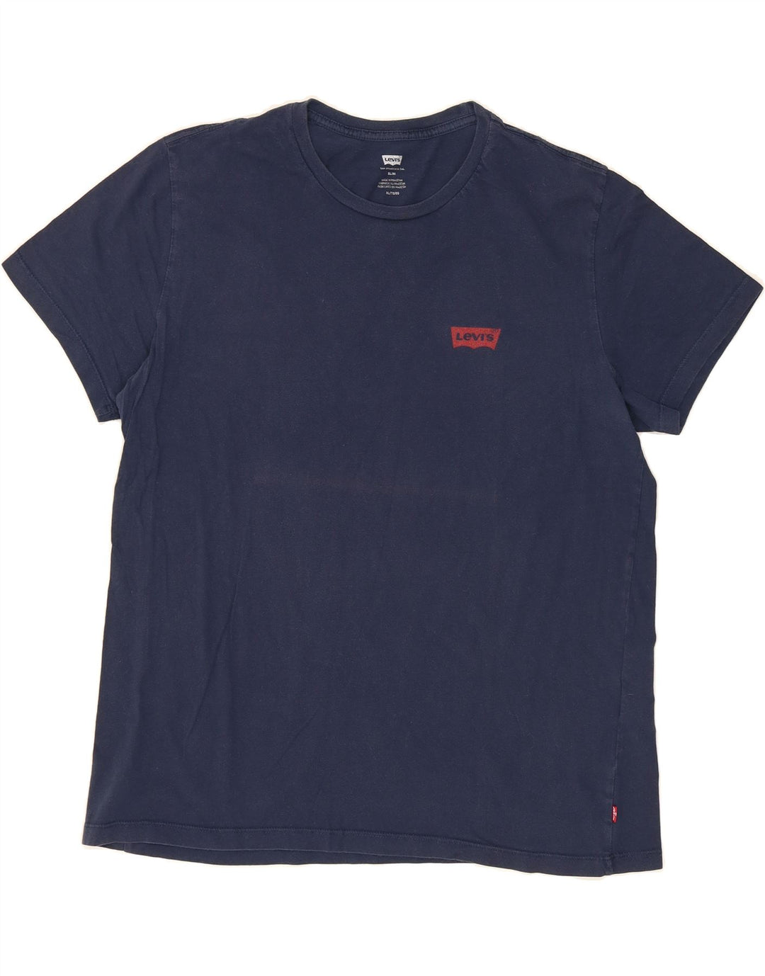 LEVI'S Mens Slim T-Shirt Top XL Navy Blue Cotton Vintage Levi's and Second-Hand Levi's from Messina Hembry 