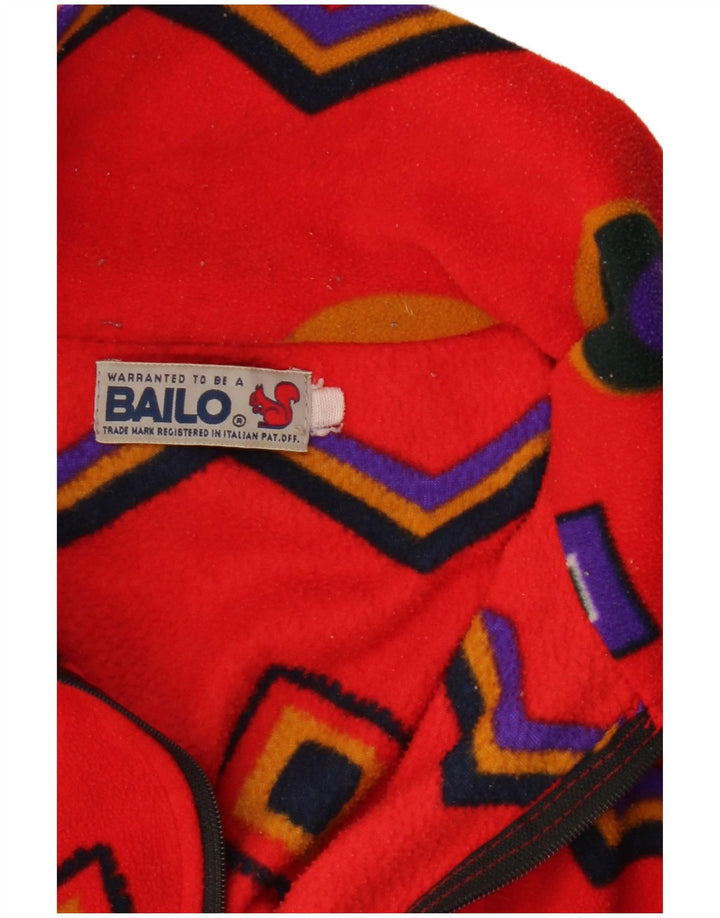 Bailo Herre Fleece Jumper med lynlås XL Rød Geometrisk