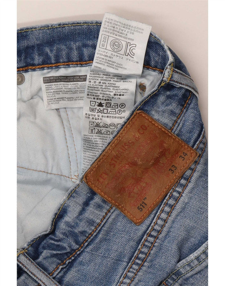 Levi's Herre 511 Slim Jeans W33 L31 Blå Bomuld