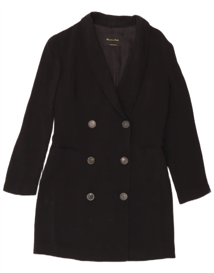 Massimo Dutti Dame Dobbeltradet Frakke EU 38 Small Navy Blue