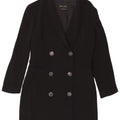 Massimo Dutti Dame Dobbeltradet Frakke EU 38 Small Navy Blue