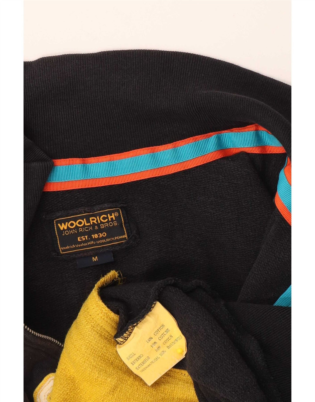Woolrich Herre grafisk træningsdragt Topjakke Medium Sort Bomuld