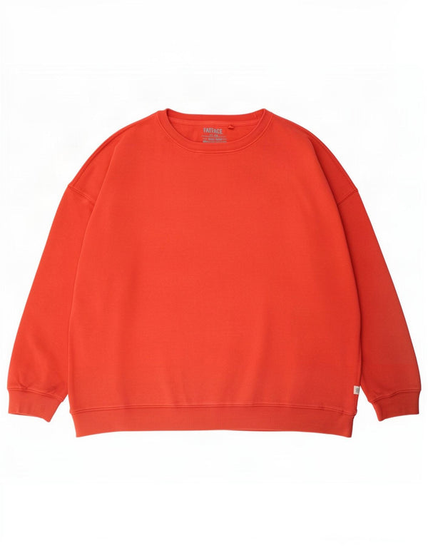 Fat Face Dame Oversized Sweatshirt Jumper UK 24 4XL Rød Bomuld