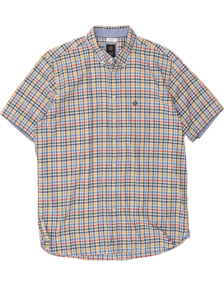 BUGATTI Mens Short Sleeve Shirt Size 43/44 XL Multicoloured Check Vintage Bugatti and Second-Hand Bugatti from Messina Hembry 