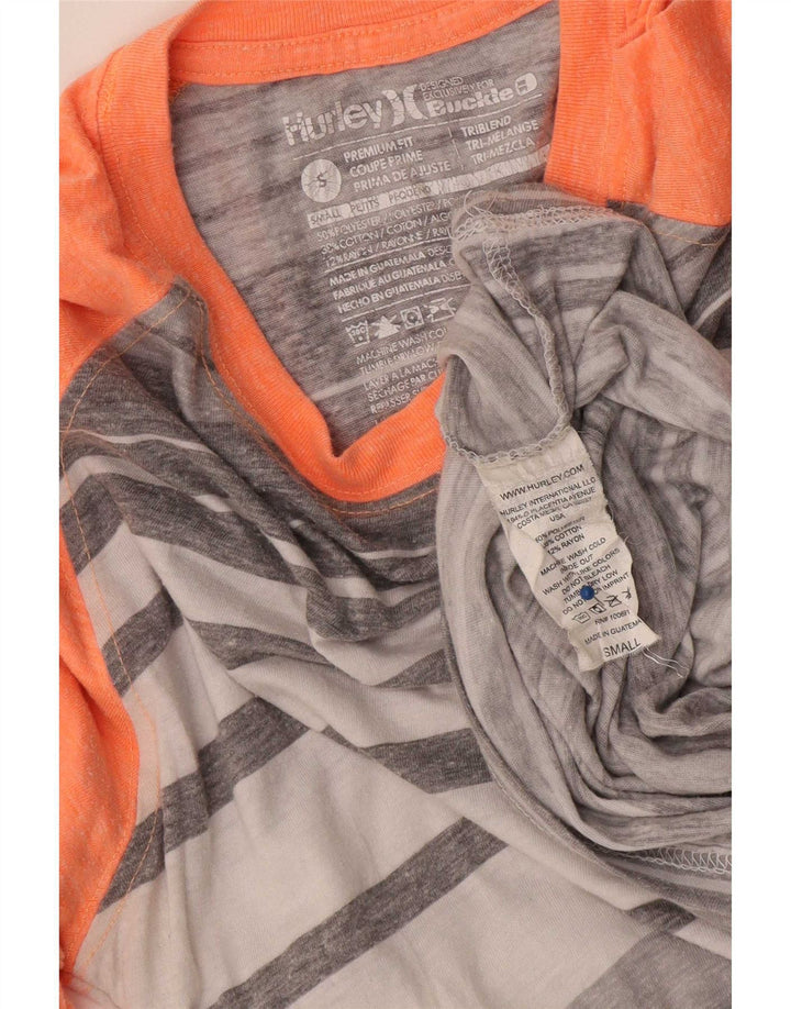 Hurley Dame Premium Fit Top 3/4 ærme UK 10 Lille grå stribet polyester
