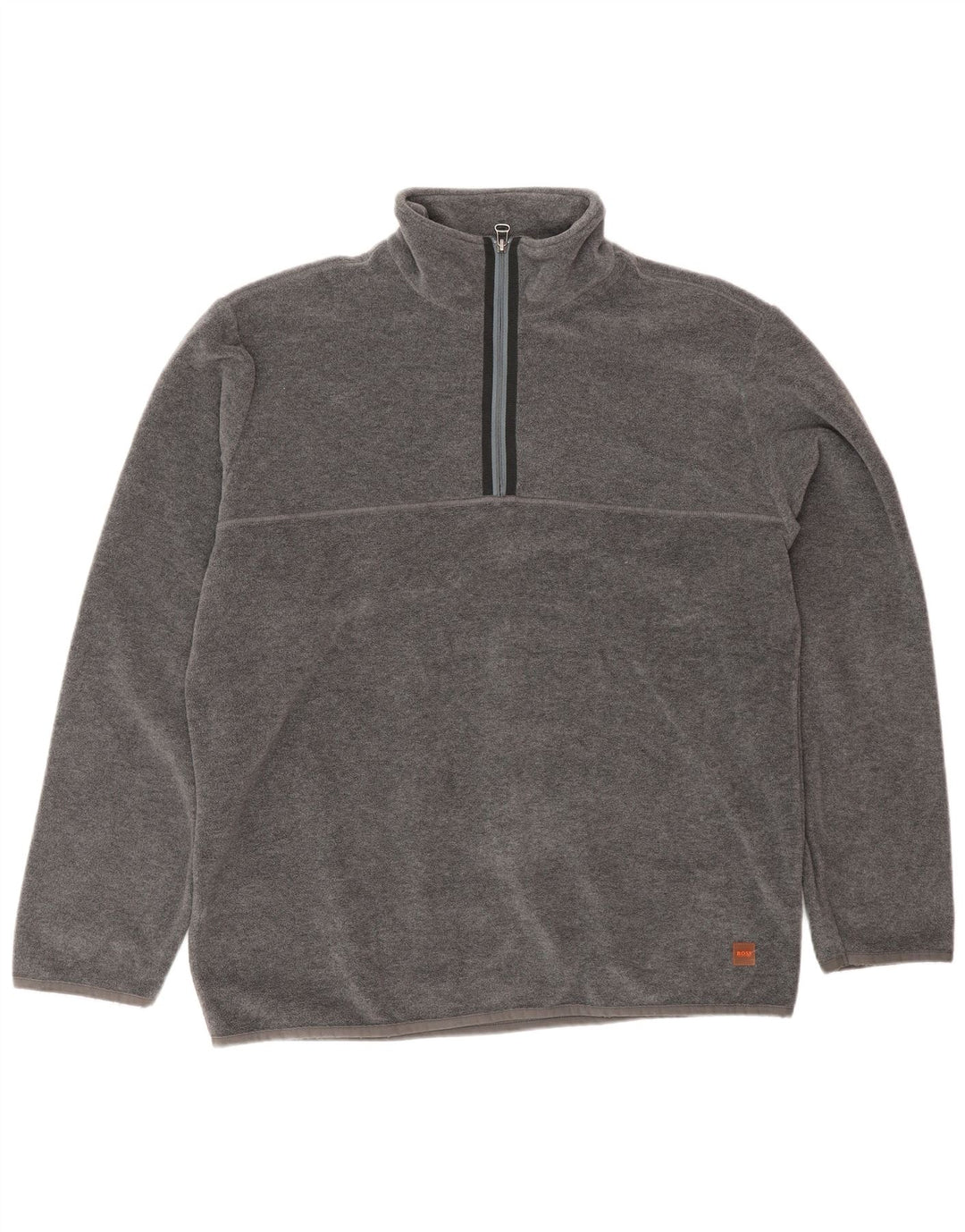 Hugo Boss Herre lynlåshals Fleece Jumper Stor Grå Polyester