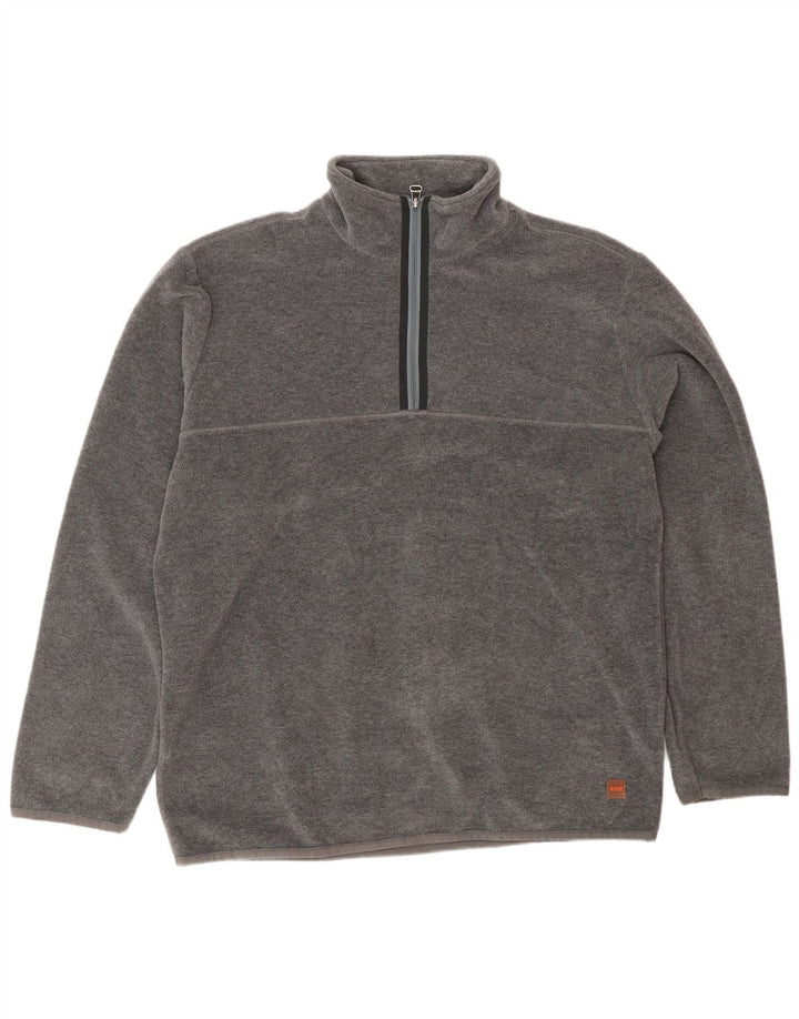 Hugo Boss Herre lynlåshals Fleece Jumper Stor Grå Polyester