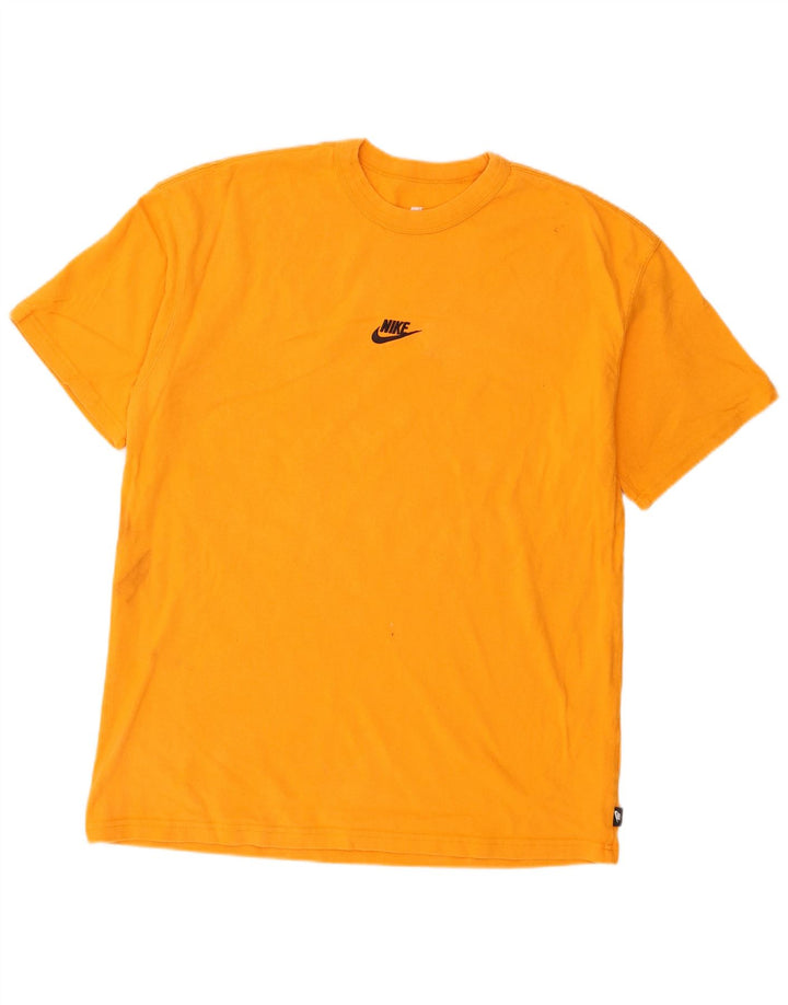 Nike Herre Loose Fit T-shirt Top Medium Orange Bomuld