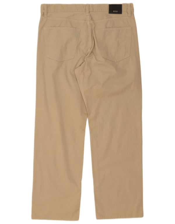Hugo Boss Straight Casual Bukser til mænd W36 L32 Beige Bomuld