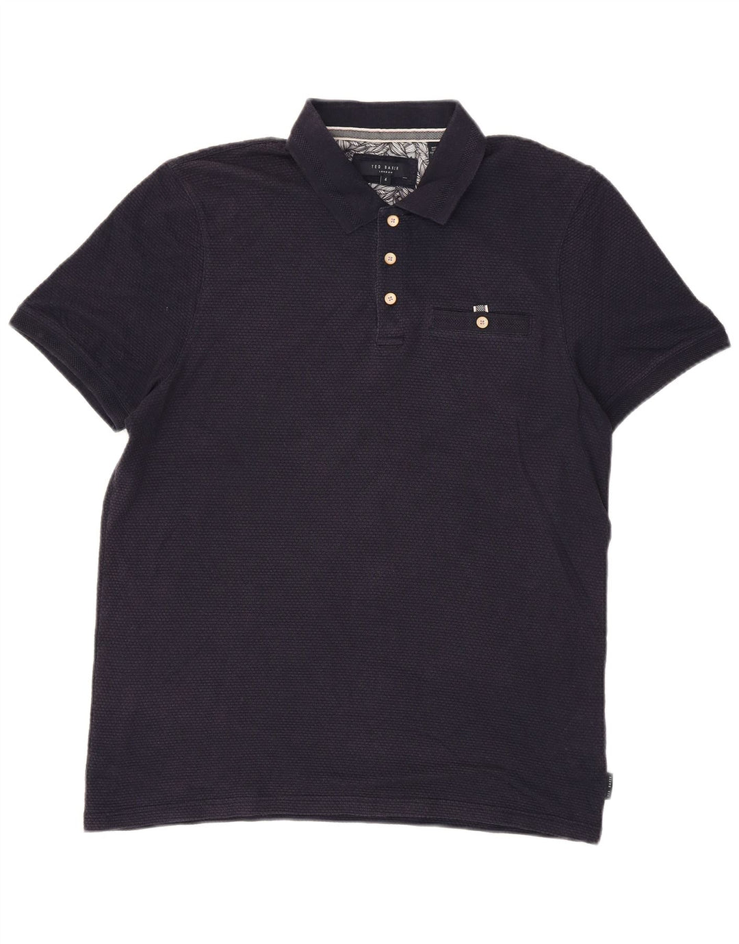 Ted Baker Herre poloskjorte str. 4 Large Navy Blue Modal